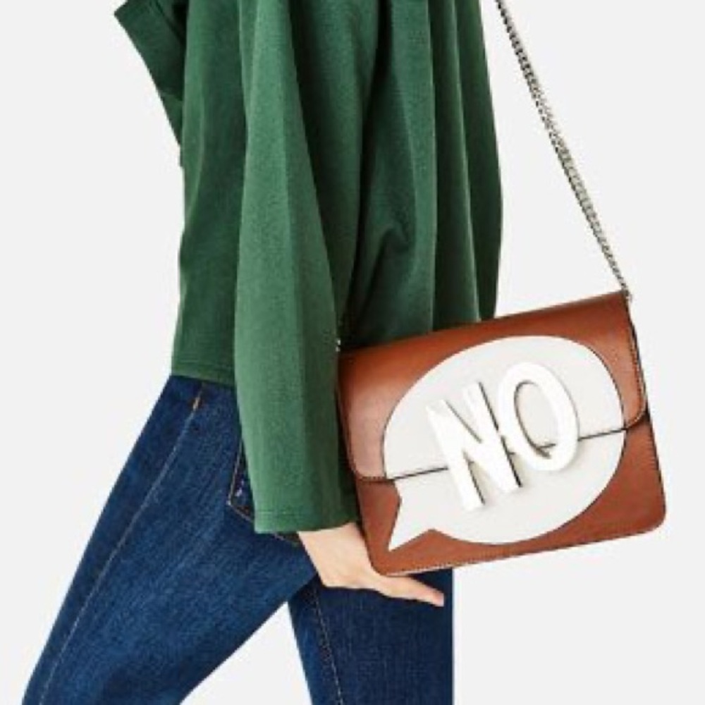 Zara Brown and White Chain Crossbody Bag - Picture 8 of 16